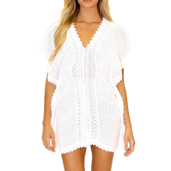 Aquamarine Seaspice Mesh Cotton Cover-Up - Picture 3 of 7
